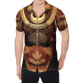 Old Japanese Samurai Mask Print Men's Shirt