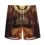 Old Japanese Samurai Mask Print Men's Sports Shorts