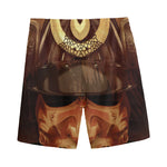Old Japanese Samurai Mask Print Men's Sports Shorts