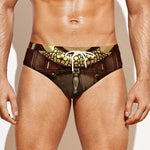 Old Japanese Samurai Mask Print Men's Swim Briefs