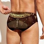Old Japanese Samurai Mask Print Men's Swim Briefs