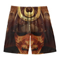 Old Japanese Samurai Mask Print Men's Swim Trunks