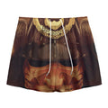 Old Japanese Samurai Mask Print Mesh Shorts