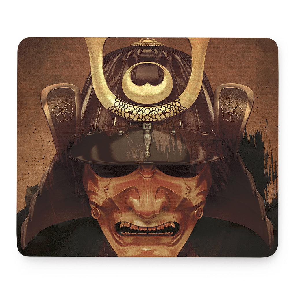 Old Japanese Samurai Mask Print Mouse Pad