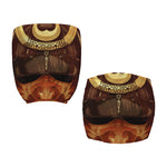 Old Japanese Samurai Mask Print Office Chair Cover