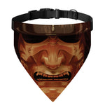 Old Japanese Samurai Mask Print Over The Collar Dog Bandana