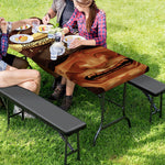 Old Japanese Samurai Mask Print Picnic Table Cover