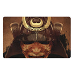 Old Japanese Samurai Mask Print Polyester Doormat