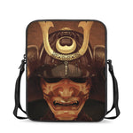 Old Japanese Samurai Mask Print Rectangular Crossbody Bag