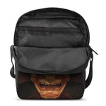 Old Japanese Samurai Mask Print Rectangular Crossbody Bag