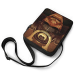 Old Japanese Samurai Mask Print Rectangular Crossbody Bag