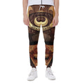 Old Japanese Samurai Mask Print Joggers