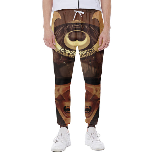 Old Japanese Samurai Mask Print Scuba Joggers