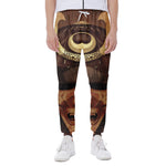 Old Japanese Samurai Mask Print Scuba Joggers