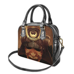 Old Japanese Samurai Mask Print Shoulder Handbag