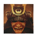 Old Japanese Samurai Mask Print Silk Bandana