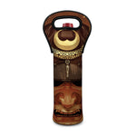 Old Japanese Samurai Mask Print Single Neoprene Wine Tote