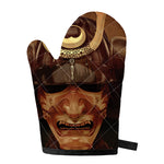Old Japanese Samurai Mask Print Single Oven Mitt