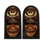 Old Japanese Samurai Mask Print Skillet Handle Cover