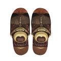 Old Japanese Samurai Mask Print Slippers