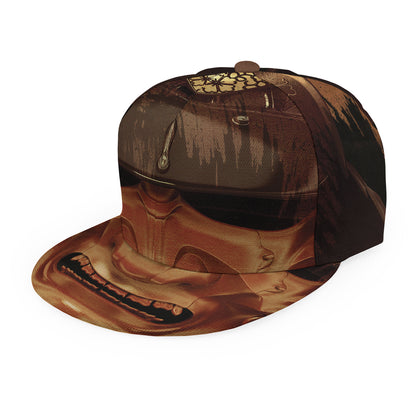Old Japanese Samurai Mask Print Snapback Cap