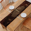 Old Japanese Samurai Mask Print Table Runner