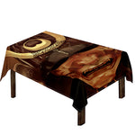 Old Japanese Samurai Mask Print Tablecloth