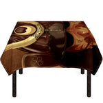 Old Japanese Samurai Mask Print Tablecloth