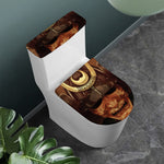 Old Japanese Samurai Mask Print Toilet Lid And Tank Cover Set