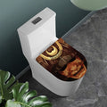 Old Japanese Samurai Mask Print Toilet Lid Cover