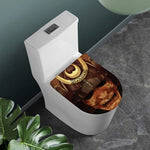 Old Japanese Samurai Mask Print Toilet Lid Cover