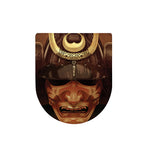 Old Japanese Samurai Mask Print Toilet Lid Cover
