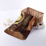 Old Japanese Samurai Mask Print Towel