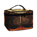 Old Japanese Samurai Mask Print Travel Makeup Bag