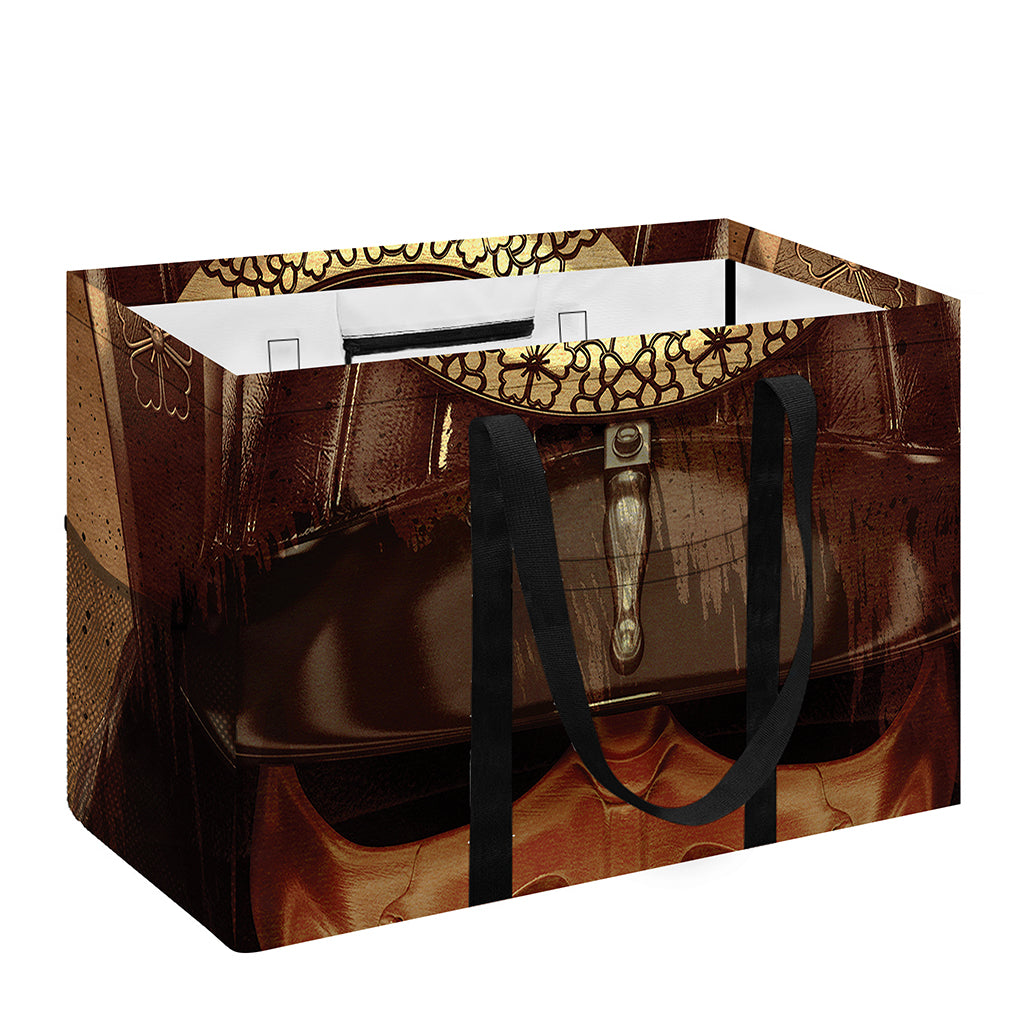 Old Japanese Samurai Mask Print Utility Tote Bag