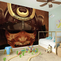 Old Japanese Samurai Mask Print Wall Sticker