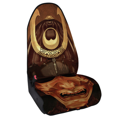 Old Japanese Samurai Mask Print Waterproof Car Seat Cover