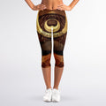 Old Japanese Samurai Mask Print Women's Capri Leggings
