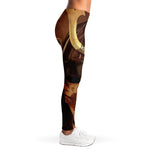 Old Japanese Samurai Mask Print Women's Leggings