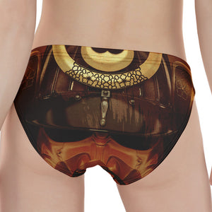 Old Japanese Samurai Mask Print Women's Panties