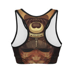 Old Japanese Samurai Mask Print Women's Sports Bra