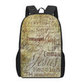 Old Religious Words Print 17 Inch Backpack