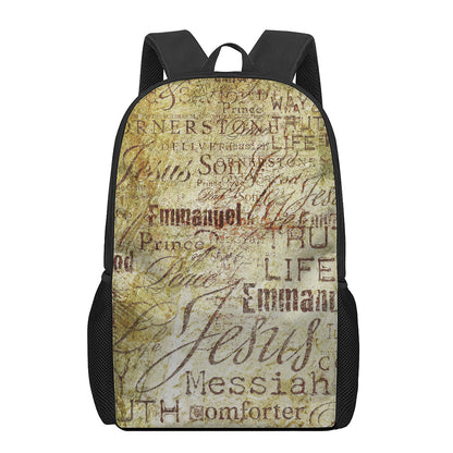 Old Religious Words Print 17 Inch Backpack