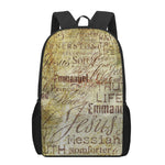 Old Religious Words Print 17 Inch Backpack