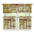 Old Religious Words Print 3 Piece Kitchen Curtains