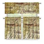 Old Religious Words Print 3 Piece Kitchen Curtains