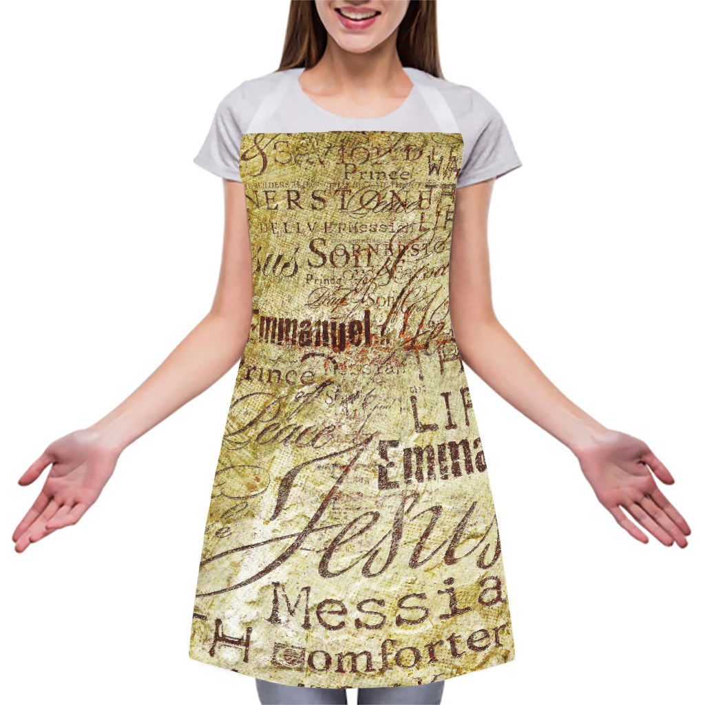 Old Religious Words Print Adjustable Apron