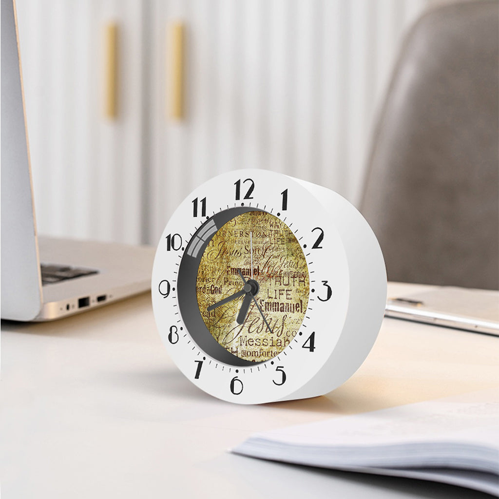 Old Religious Words Print Alarm Clock
