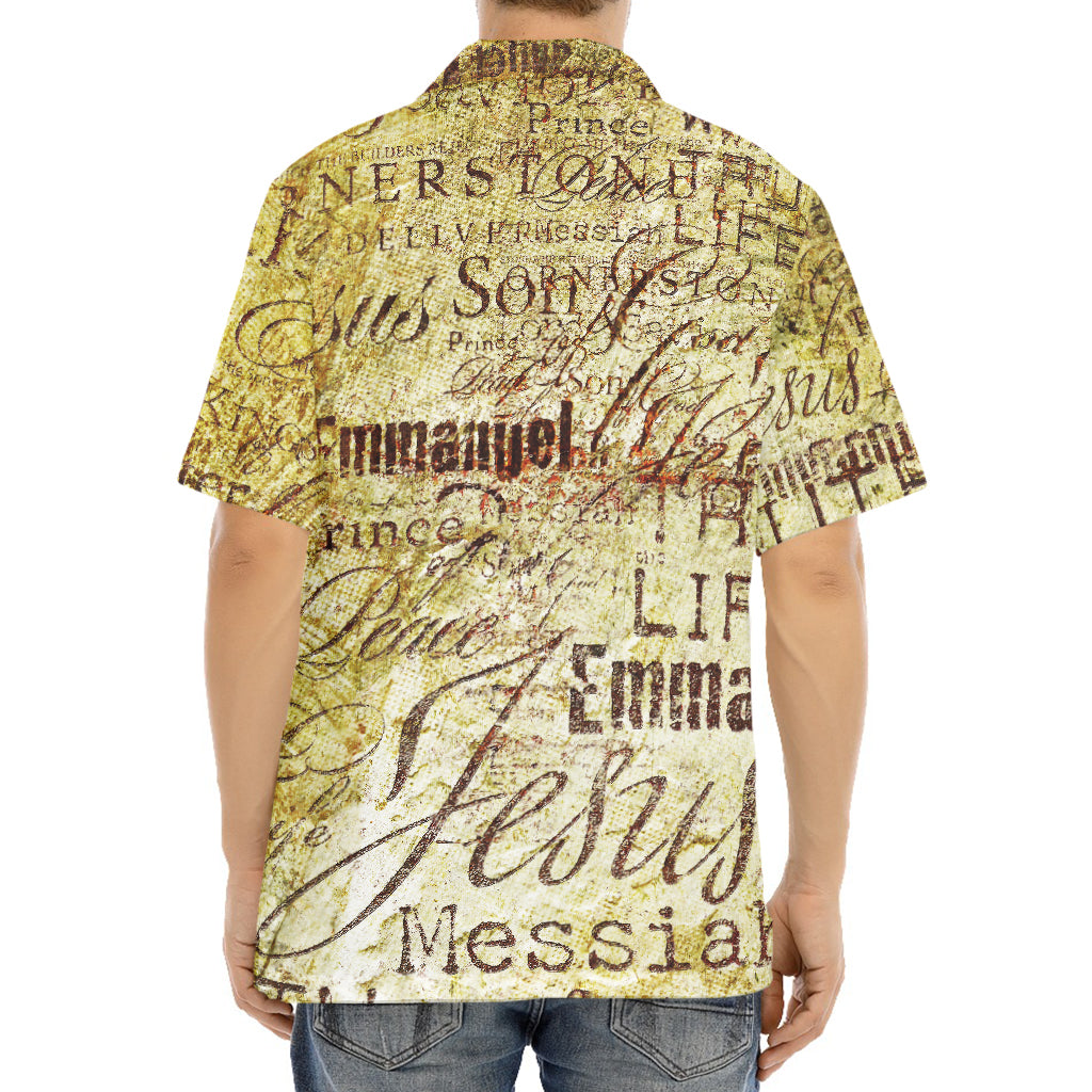 Old Religious Words Print Aloha Shirt