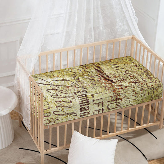 Old Religious Words Print Baby Crib Sheet
